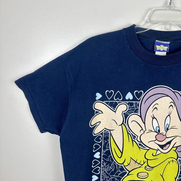 Disney Navy Blue Snow White & Seven Dwarves Vintage Sleep Shirt Nightgown O/S - Picture 4 of 8